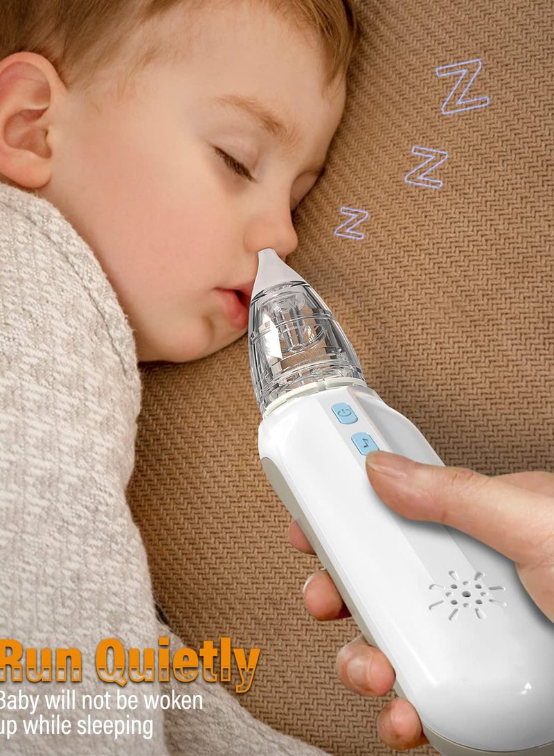 Electric Nasal Aspirator for Baby, Baby Nose Sucker, Cleaner with Soothing Lullaby Function, Rechargeable Music, Three-Speed Suction, Anti-Backflow