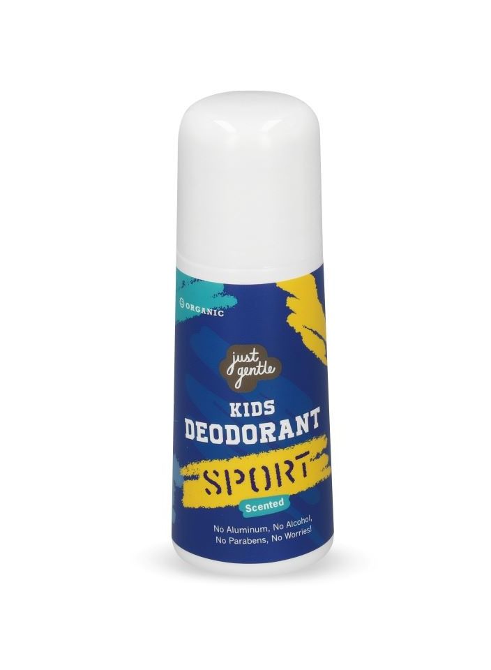 Just Gentle Organic Kids Deodorant Sport Edition Natural, Safe, and Effective Odor Protection, Aluminum-Free, Gentle on Sensitive Skin, 60ml