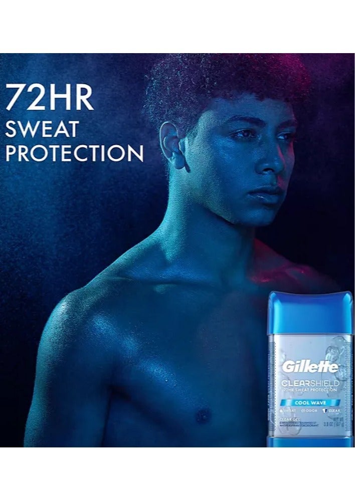 5-Piece Antiperspirant Deodorant for Men ClearShield, Non- Irritant, Cool Wave With 72 Hrs Sweat Protection 5x108g