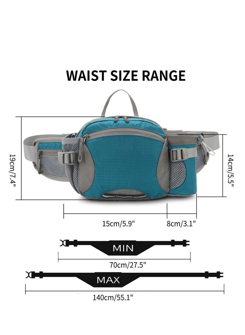 SYOSI Bumbag with Bottle Holder, Hiking Waist Bumbags with Multi-Pockets, Universal Sports Camping Waist Packs Waterproof Climbing Waist Bags for Climbing Hiking Travel Cycling Outdoor Sport