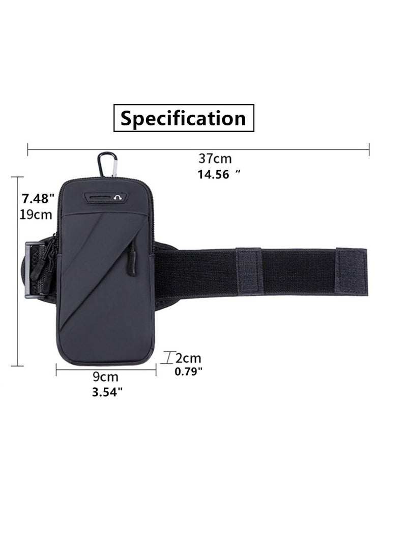 New Arm Band for Phone for Running, Cell Phone Pouch with Adjustable Elastic Band, Waterproof Armband Cell Phone Holder for Running, Walking, Hiking, Biking (gray)