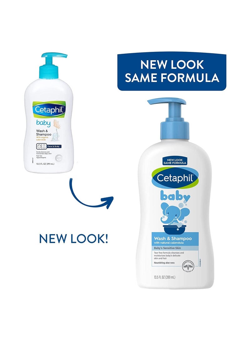 Cetaphil Baby Wash & Shampoo with Organic Calendula Tear Free 399ml