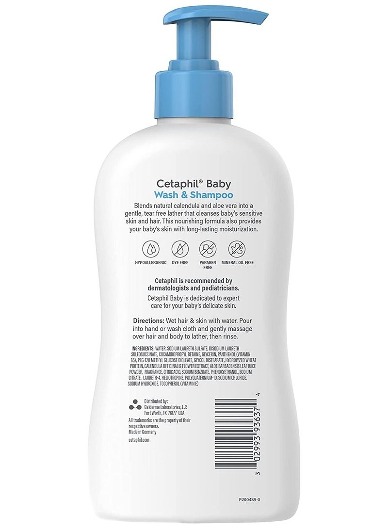 Cetaphil Baby Wash & Shampoo with Organic Calendula Tear Free 399ml