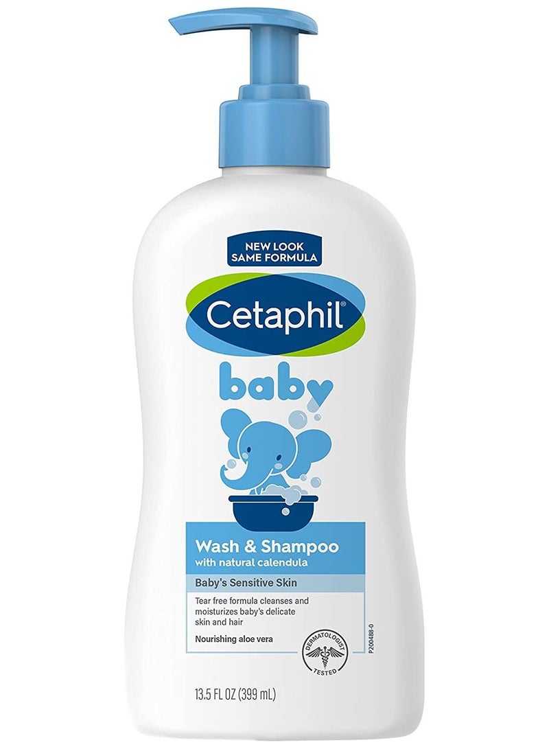 Cetaphil Baby Wash & Shampoo with Organic Calendula Tear Free 399ml