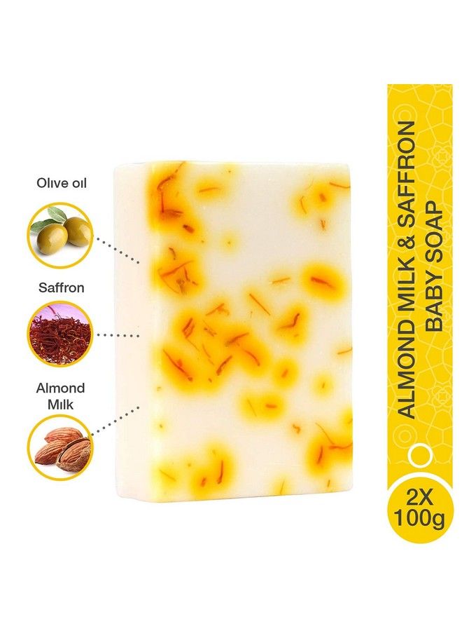 Mrudu Almond Milk And Saffron Extra Moisturizing Baby Soap 100G (Pack Of 2)