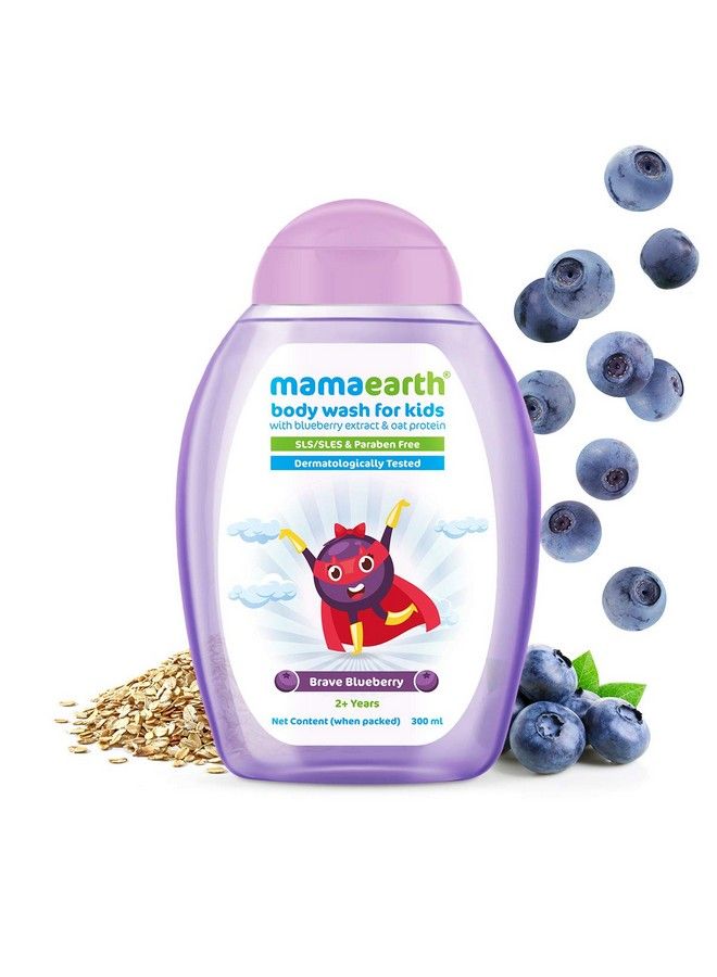 Brave Blueberry Body Wash For Kids With Blueberry Oat Protein 300 Ml 1 Count