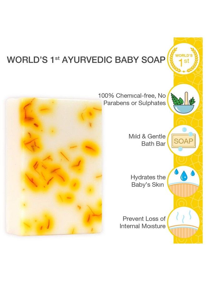 Mrudu Almond Milk And Saffron Extra Moisturizing Baby Soap100G (Pack Of 2)