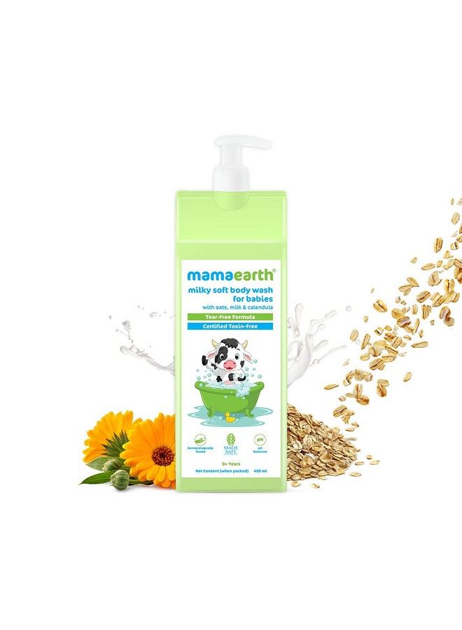 Milky Soft Body Wash For Babies With Oats Milk And Calendula 400 Ml