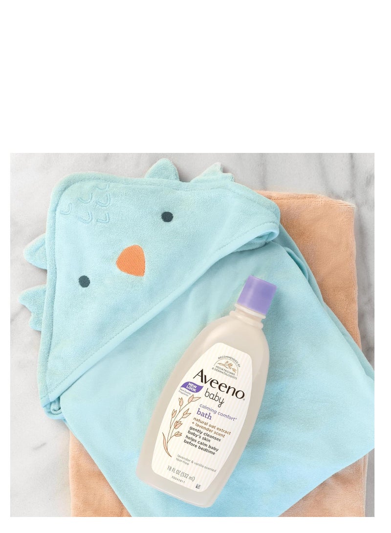 Aveeno Baby calming comfort bath & lotion set nighttime baby skin care products with natural oat lavender & vanilla scents paraben phthalate & phenoxyethanol free