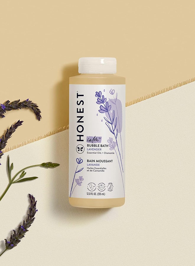 The Honest Company Foaming Bubble Bath | Gentle for Baby | Naturally Derived, Tear-free, Hypoallergenic | Lavender Calm, 12 fl oz
