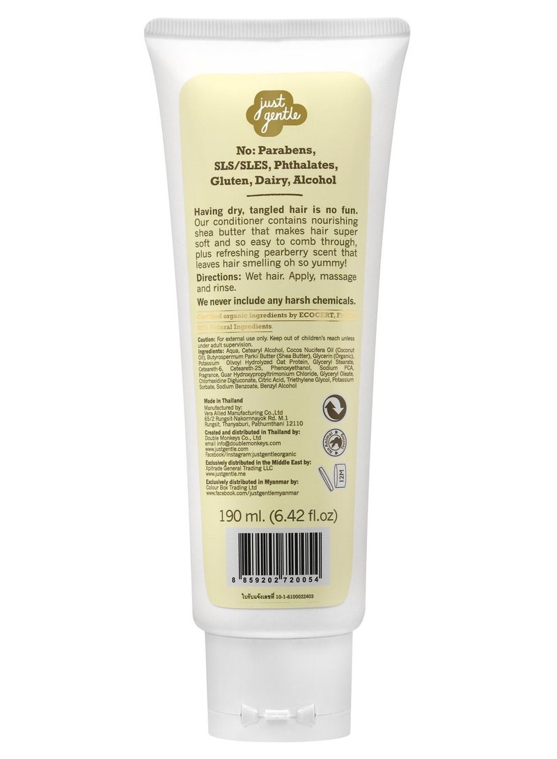 Kids Organic Conditioner - 90% Natural Ingredients, Hydrating Shea Butter, Frizz-Free, Smooth & Silky Hair, 190ml