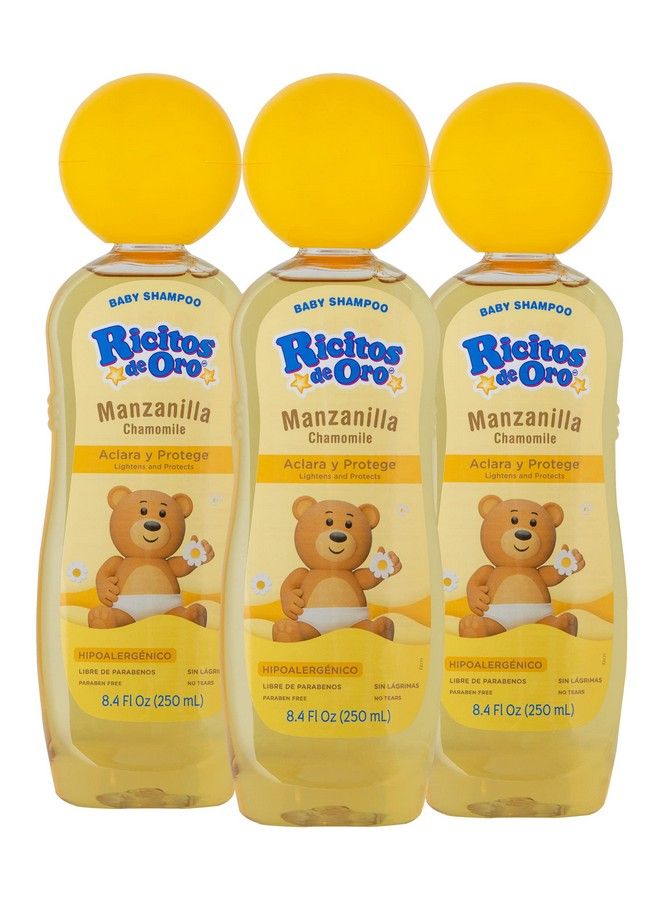 Chamomile Manzanilla Baby Shampoo Hypoallergenic 3 Pack 8.4 Fl Oz Bottles