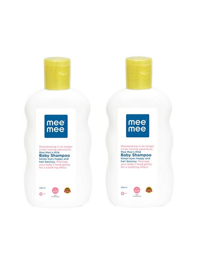 Baby Shampoo Gentle Cleansing With Fruit Extracts ; No Tears Formula ;Hypoallergenic; Clean And Shiny Hair ; Natural Prabens Free ; Suitable From Birth ; Pack Of 2; 400Ml