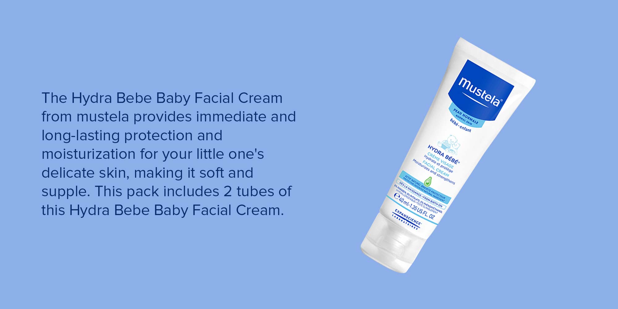 Pack Of 2 Hydra Bebe Baby Facial Skin Cream - 40ml