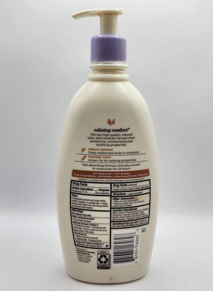 Aveeno Baby Calming Comfort Lotion Oatmeal Lavender Scent 18oz (532 ml)