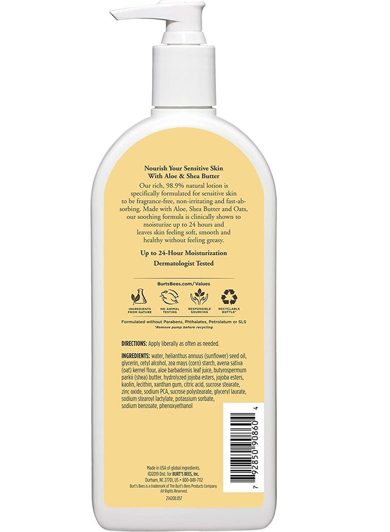 Burt's Bees Body Lotion for Sensitive Skin with Aloe & Shea Butter, 12 Oz