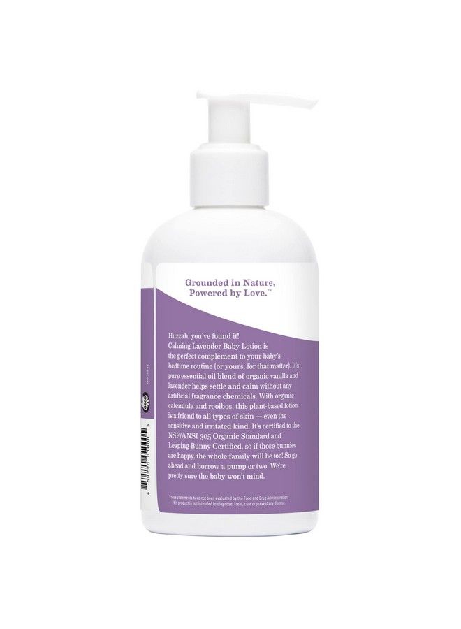 Calming Lavender Baby Lotion ; Nourishing Organic Calendula + Rooibos For Sensitive Skin 8 Fl Oz