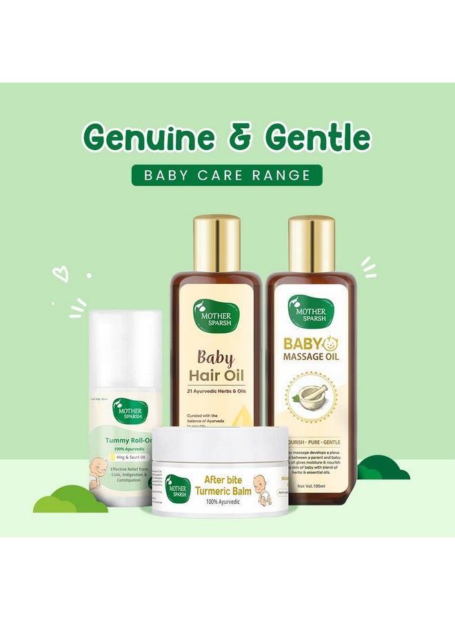 Ayurvedic Baby Massage Oil 18 Herbal Extracts And Oils Lajjalu Tagar Almond & Avo + After Bite Turmeric Balm (Combo)