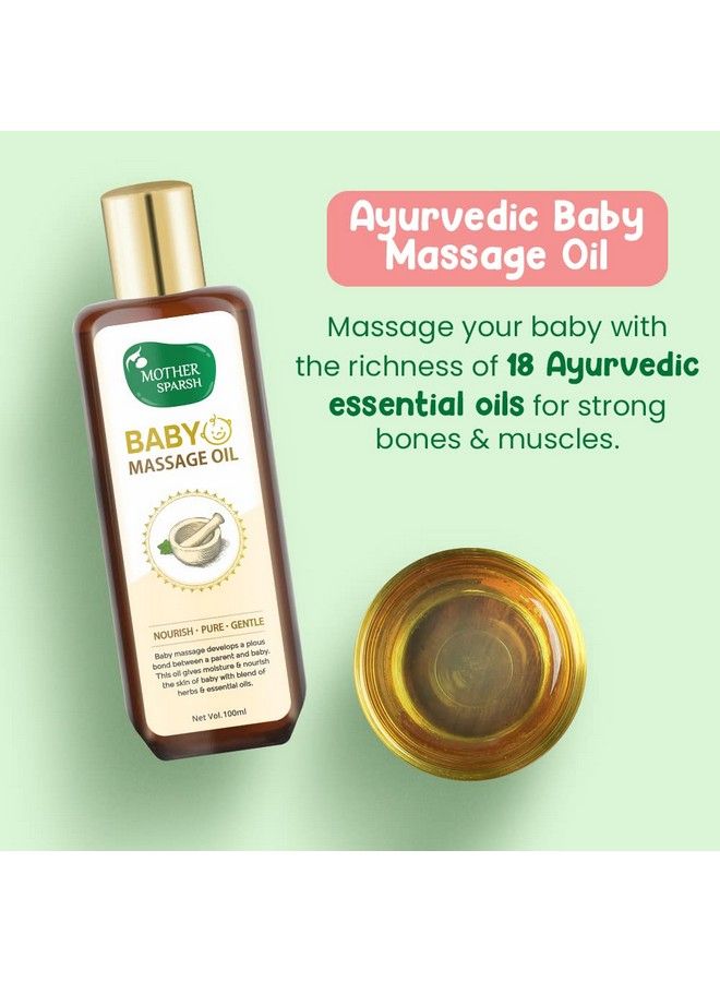 Ayurvedic Baby Massage Oil 18 Herbal Extracts And Oils Lajjalu Tagar Almond & Avo + After Bite Turmeric Balm (Combo)