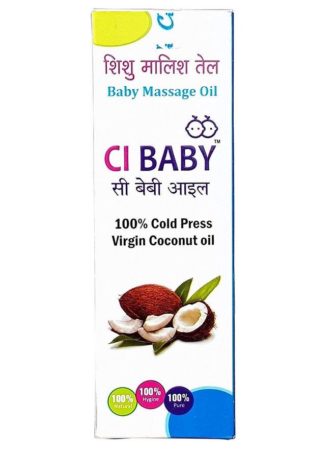 Ci Babyrich Moisture With Coconut Oil & Vitamin E Enriched With Nature'S Best Herbs; Enhances Bone Mineralization Massage Oil For Babies (100 Ml 0 5 Yrs) (Pack Of 4 200 Ml)