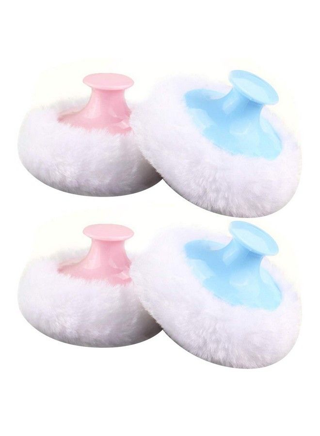 Powder Puff Baby Body Powder Puff With Handle 4Pcs