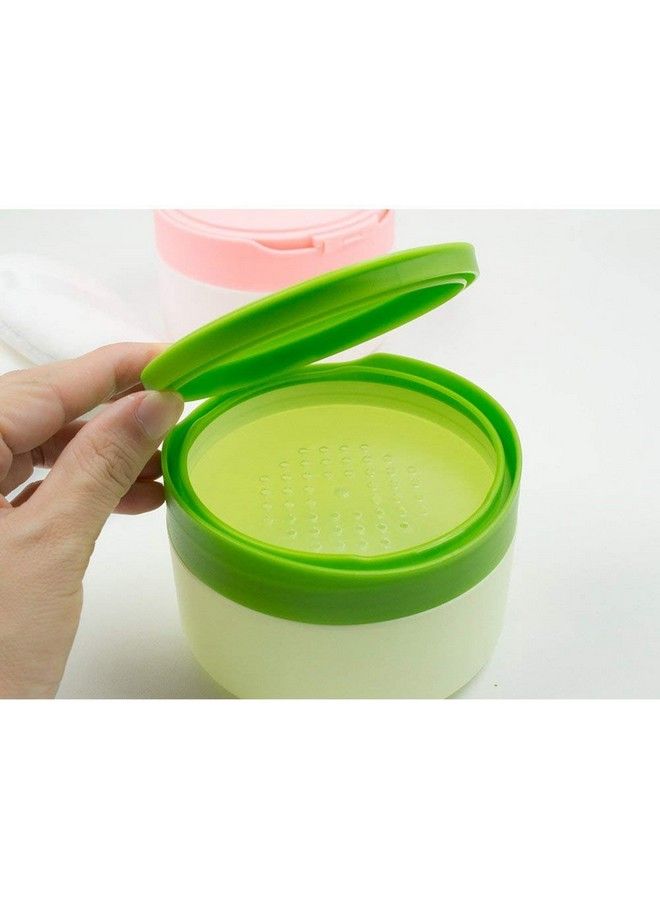 1Pcs Baby Afterbath Puff Box Body Talcum Powder Box Case Container Dispenser With Sifter And Powder Puff For Travel And Home Use(Green)