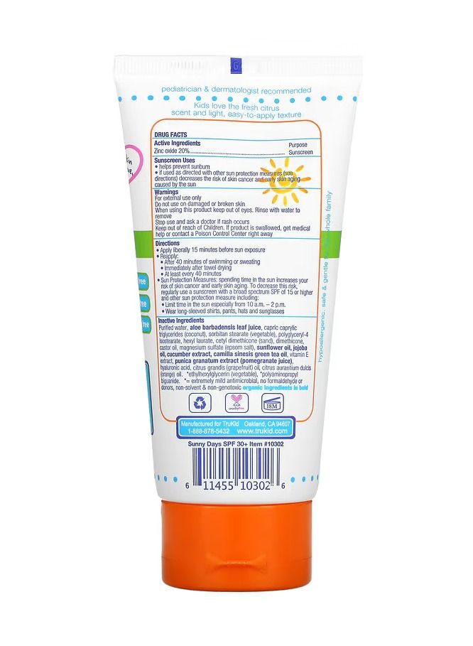 Sunny Days Daily SPF 30 Safe Sunscreen Lotion Mineral Based Safe for Face and Body