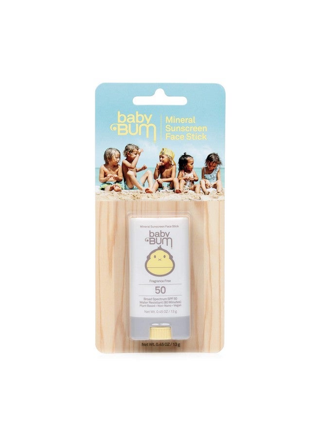 Baby Spf 50 Sunscreen Stick Mineral Rollon Uva/Uvb Face And Body Protection For Sensitive Skin Fragrance Free Travel Size Unscented 0.45 Oz