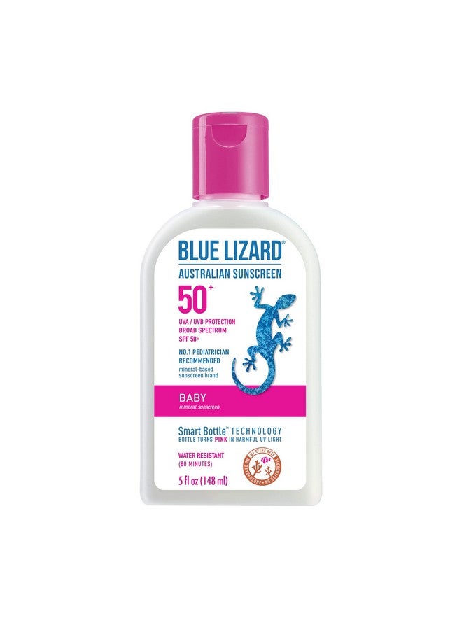 Lue Lizard Baby Mineral Sunscreen With Zinc Oxide Water Resistant Uva/Uvb Protection With Smart Technology Fragrance Free Unscented Spf 50 5 Fl Oz Bottle