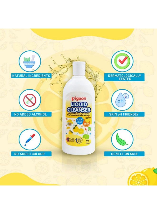 Natural Baby Liquid Cleanser Anti Bacterial Protection Liquid Cleanserbaby Bottleaccessoriesfruit And Vegetables (Yuzu 450 Ml Bottle)