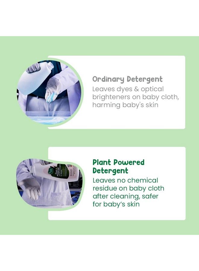 Plant Powered Baby Laundry Liquid Detergent 1Ltr. & Natural Baby Liquid Cleanser With Green Apple & Basil 500 Ml