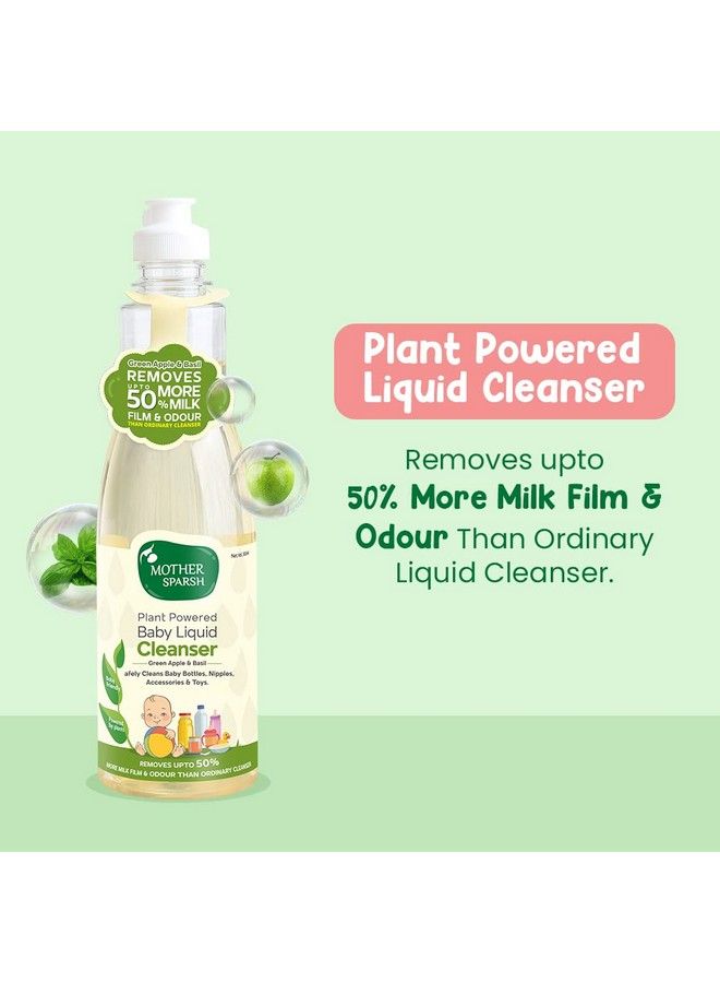 Plant Powered Baby Laundry Liquid Detergent 1Ltr. & Natural Baby Liquid Cleanser With Green Apple & Basil 500 Ml