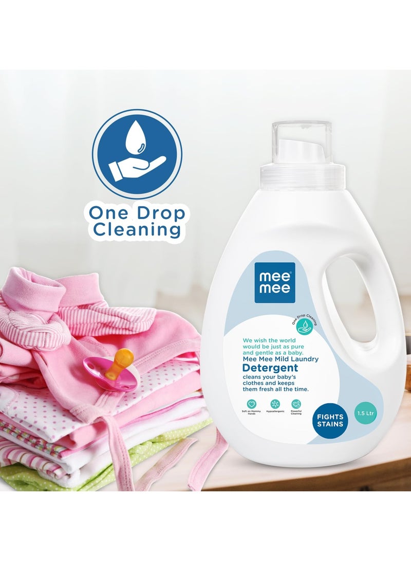 Mee Mee Baby Anti-Bacterial Liquid Laundry Detergent Hypoallergenic Free Food Grade Ph balanced (Bottle 1.5 Litre)