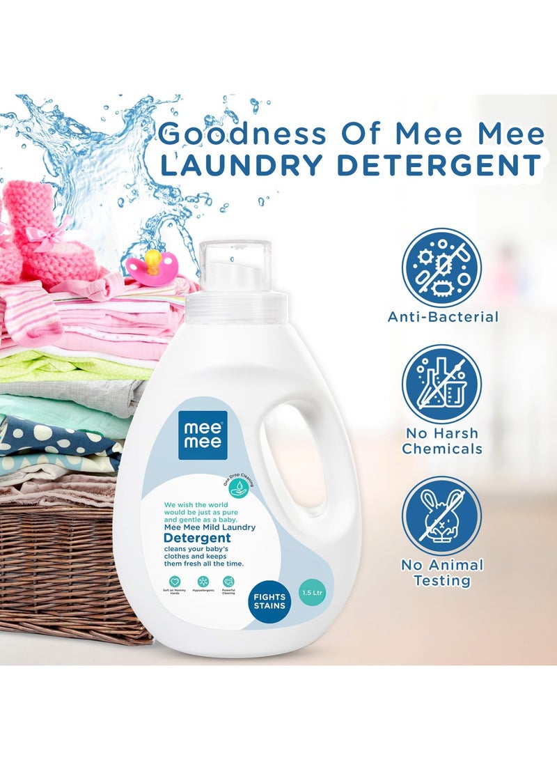 Mee Mee Baby Anti-Bacterial Liquid Laundry Detergent Hypoallergenic Free Food Grade Ph balanced (Bottle 1.5 Litre)