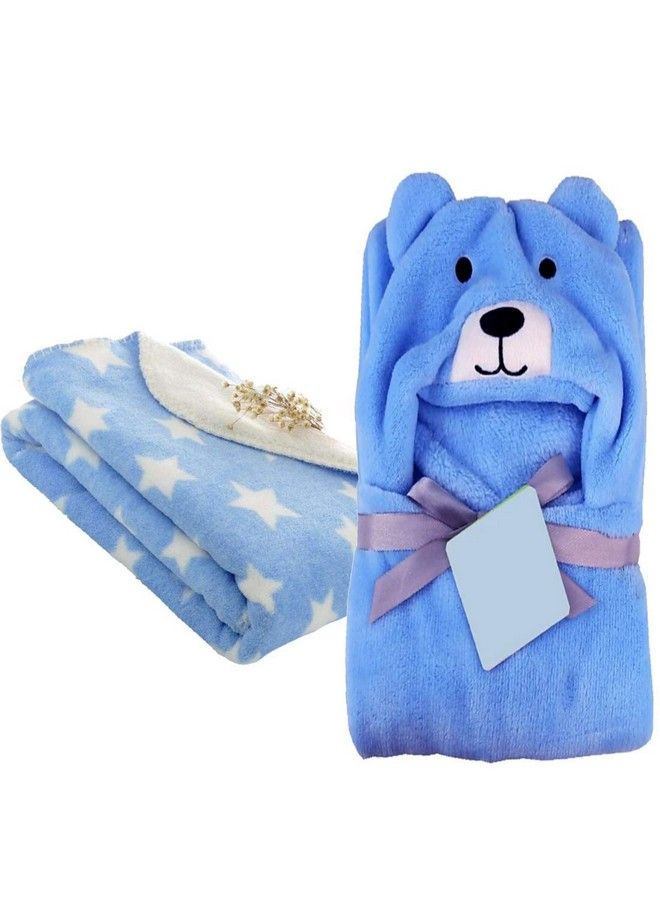 New Born Baby Blankets Combo Pack Of Wrapper Baby Blanket And Baby Bath Towel Pack Of 2