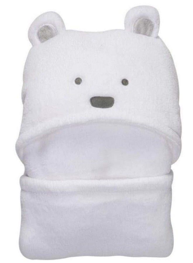 Ultrasoft Extra Large White Premium Supersoft Cute Cat Hooded Wrapper;Bathrobe(White Catty)