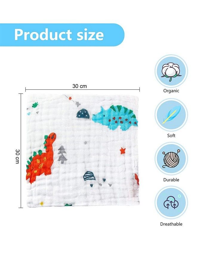 Baby Super Soft Absorbent Muslin 6 Layer Wash Towel100X100 Cm (0 3 Years)Orange And Pack Of 5 Napkin