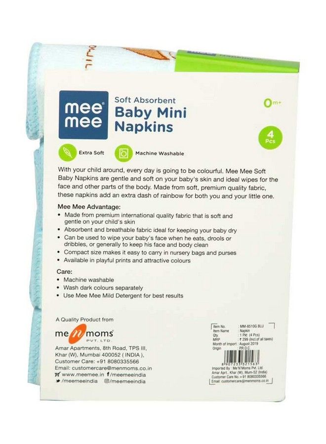 Soft Mini Baby Napkins (Soft Absorbant Blue)