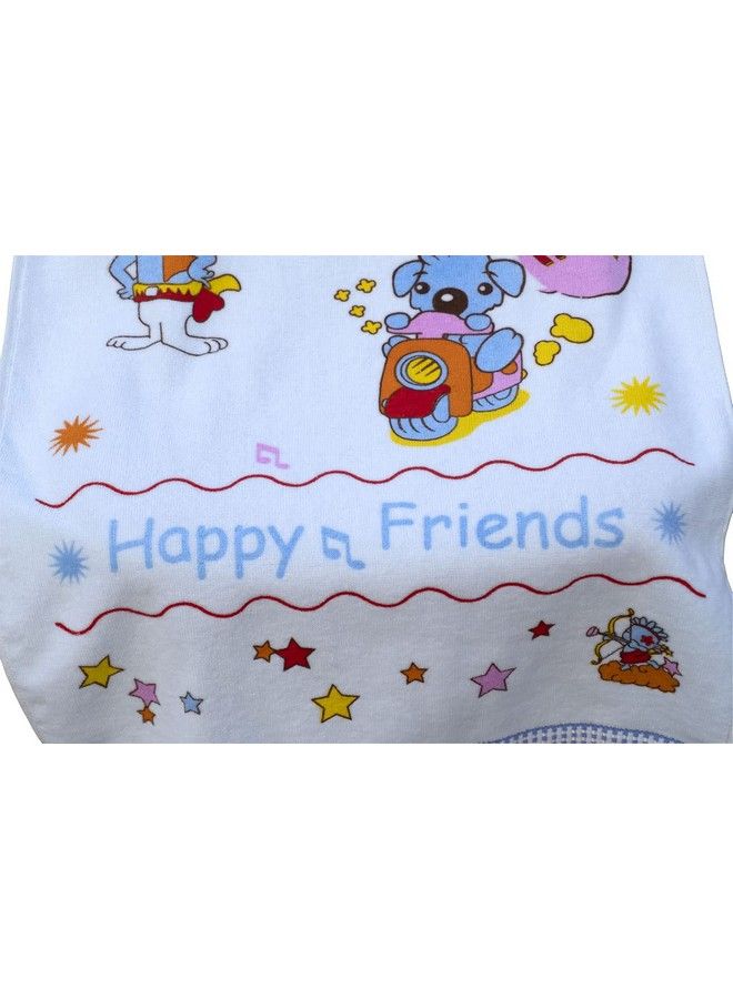 Baby'S Cotton One Sided Terry Absorbent Cute Bunny Super Soft Towel 89 By 50.8 Cms Pink Yellow And Blue Pack Of 3