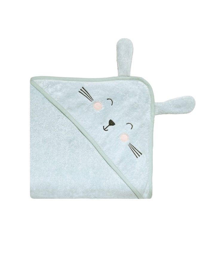 Organic Cotton Hodded Towel For 0 To 5 Years Baby Pack Of 1 Bunny Mint