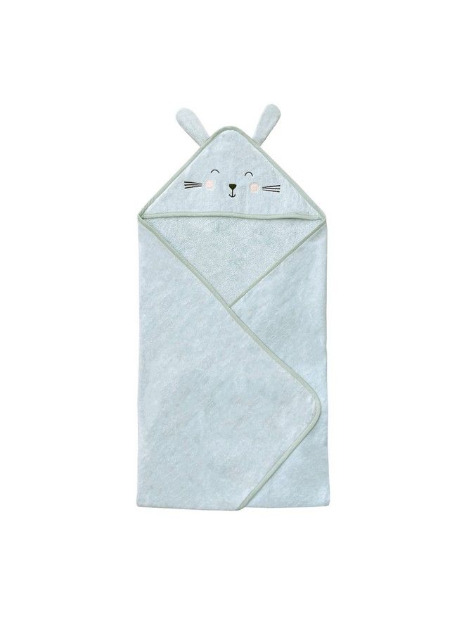 Organic Cotton Hodded Towel For 0 To 5 Years Baby Pack Of 1 Bunny Mint