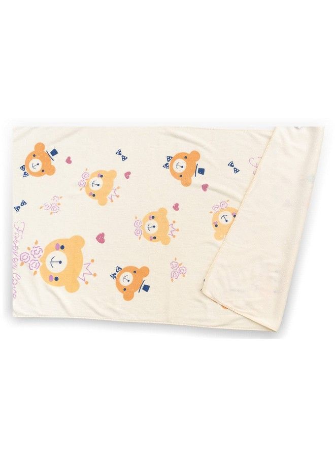 Baby Kids Toddlers Micro Fiber Towel Extra Absorbancy Cute Bear Gentle On Skin 121 By 60.9 Cms Yellow Pack Of 1