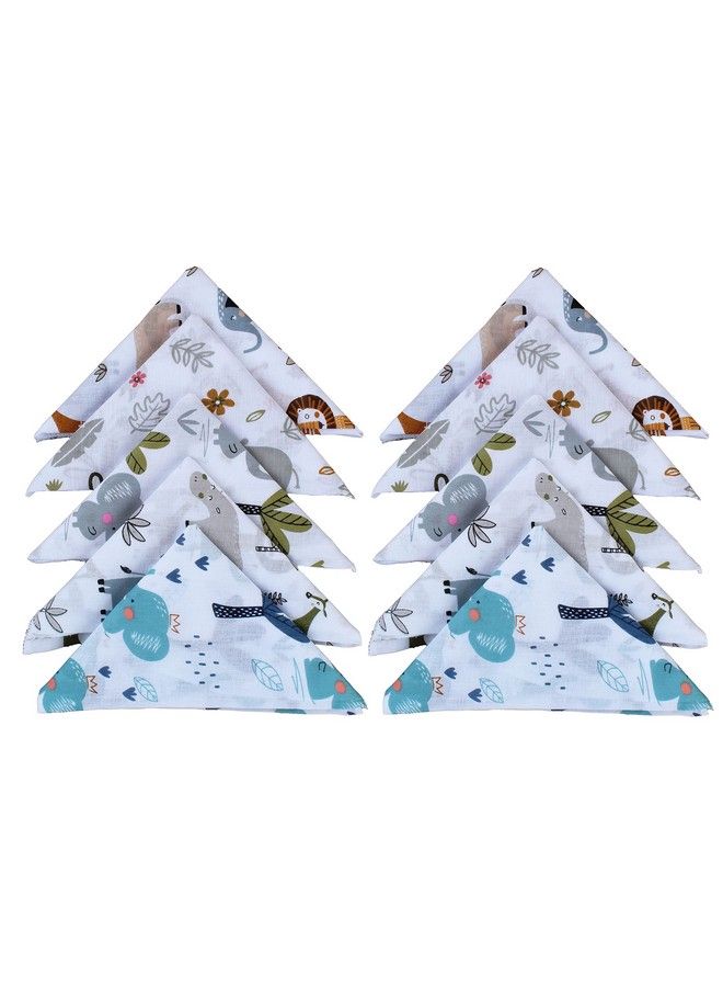 Super Soft 100% Cotton Thin Malmal Face Towels ; Reusable Hygiene Wash Cloth ; Napkin For New Babies ; Soft Hankies For Children (Small 40 X 40 Cm Baby Pug Pack Of 10 Pcs)