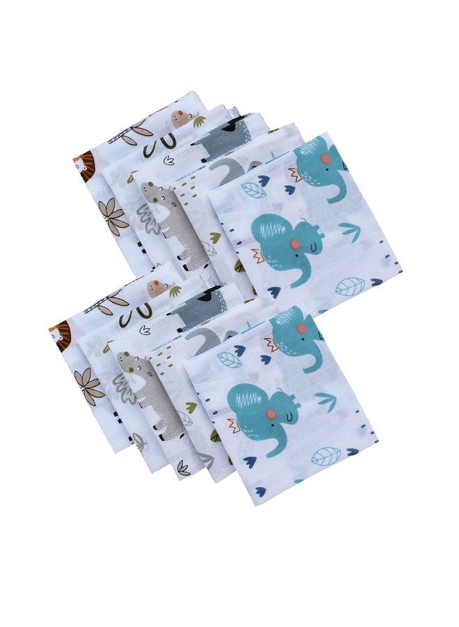 Super Soft 100% Cotton Thin Malmal Face Towels ; Reusable Hygiene Wash Cloth ; Napkin For New Babies ; Soft Hankies For Children (Small 40 X 40 Cm Baby Pug Pack Of 10 Pcs)