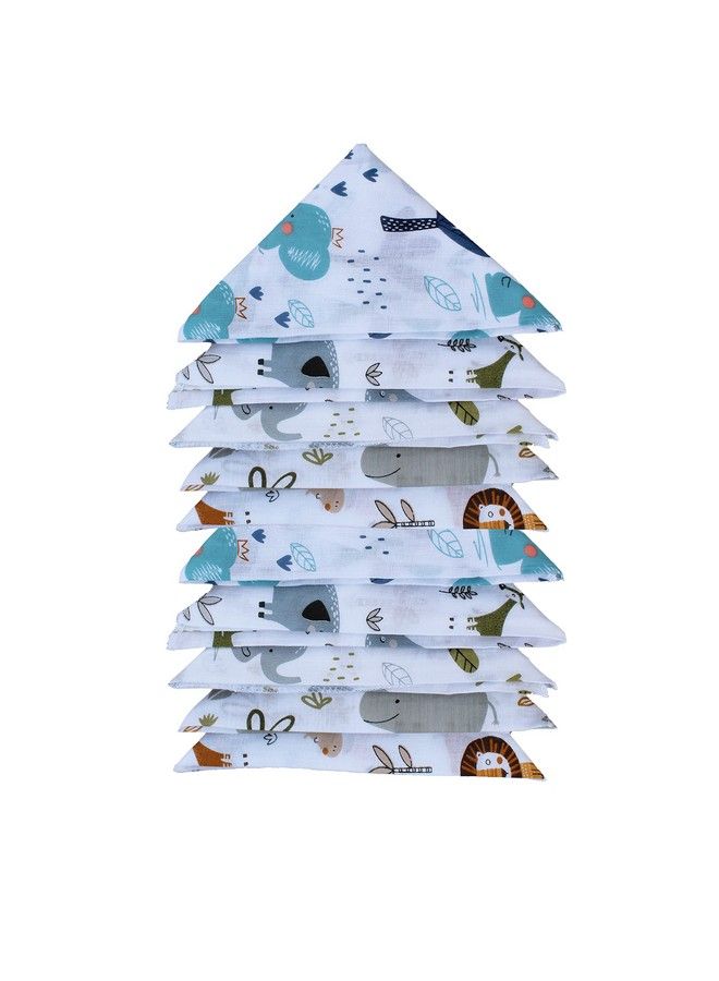 Super Soft 100% Cotton Thin Malmal Face Towels ; Reusable Hygiene Wash Cloth ; Napkin For New Babies ; Soft Hankies For Children (Small 40 X 40 Cm Baby Pug Pack Of 10 Pcs)