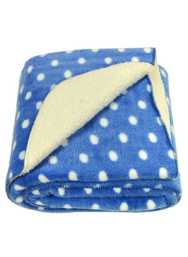 All Season Supersoft Hooded Blue Dog And Royal Dotted Printed Baby Blanket And Bath Towelpack Of 2