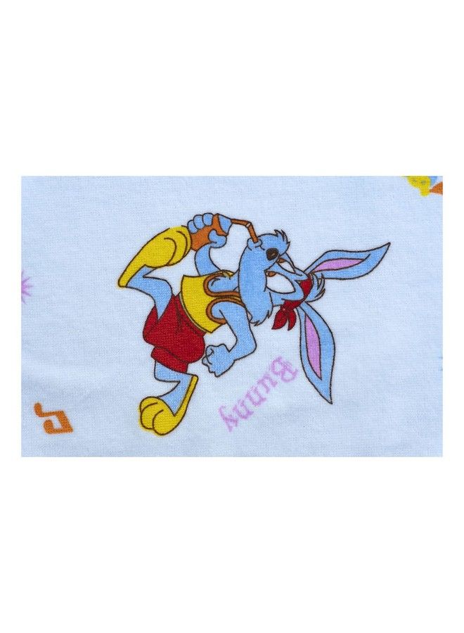 Baby'S Cotton Onesided Terry Absorbent Cute Bunny Super Soft Towel 89 By 50.8 Cms Pink Yellow And Bluepack Of 3