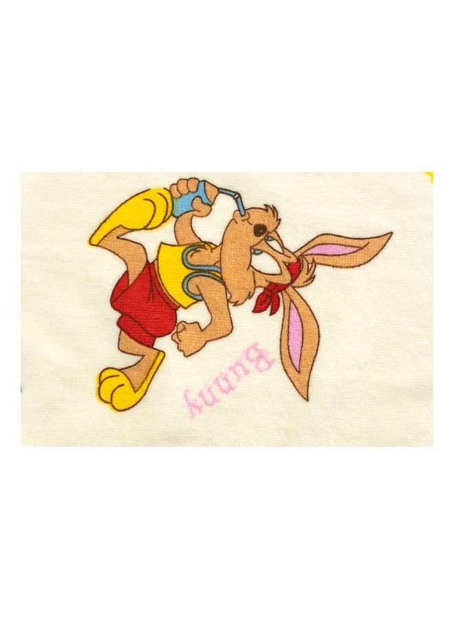 Baby'S Cotton One Sided Terry Absorbent Cute Bunny Super Soft Towel 89 By 50.8 Cms Yellow