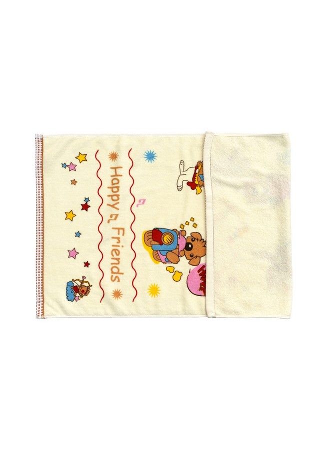 Baby'S Cotton One Sided Terry Absorbent Cute Bunny Super Soft Towel 89 By 50.8 Cms Yellow