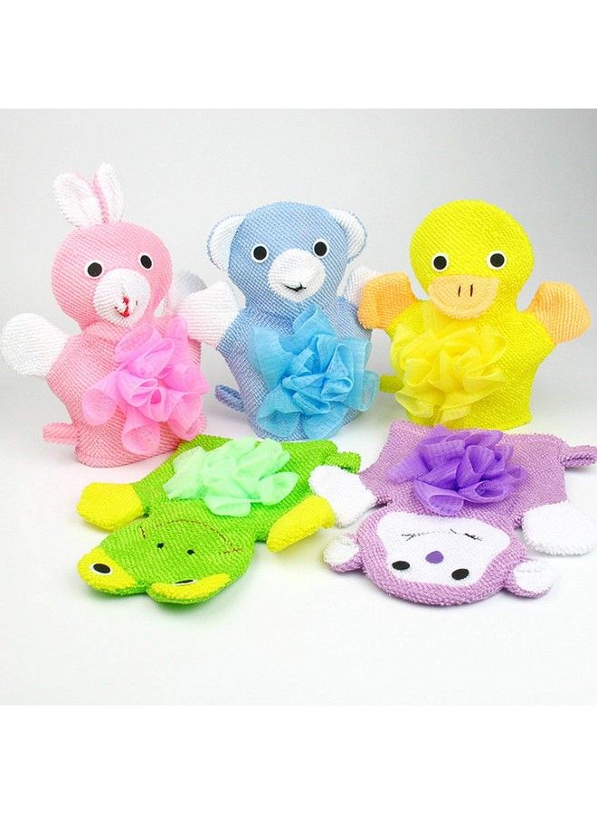 Duck Face Cartoon Bathing Gloves Children Cartoon Bath Towel Baby Bath Gloves(Yellow)